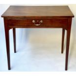 WRITING TABLE, George III mahogany with full width frieze drawer, 80cm x 48cm x 72cm H.