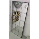 ARCHITECTURAL WALL MIRROR, antiqued segmented plate, 160cm x 62cm.