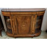 CREDENZA, 106cm H x 150cm W x 37cm D, Victorian walnut, marquetry and gilt metal mounted, with panel