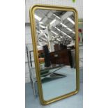 WALL MIRROR, 129cm x 65cm, 1960's French style, gilt metal frame.