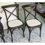 FRANK HUDSON CAFE DINING CHAIRS, a set of eight, 89cm H. (8)