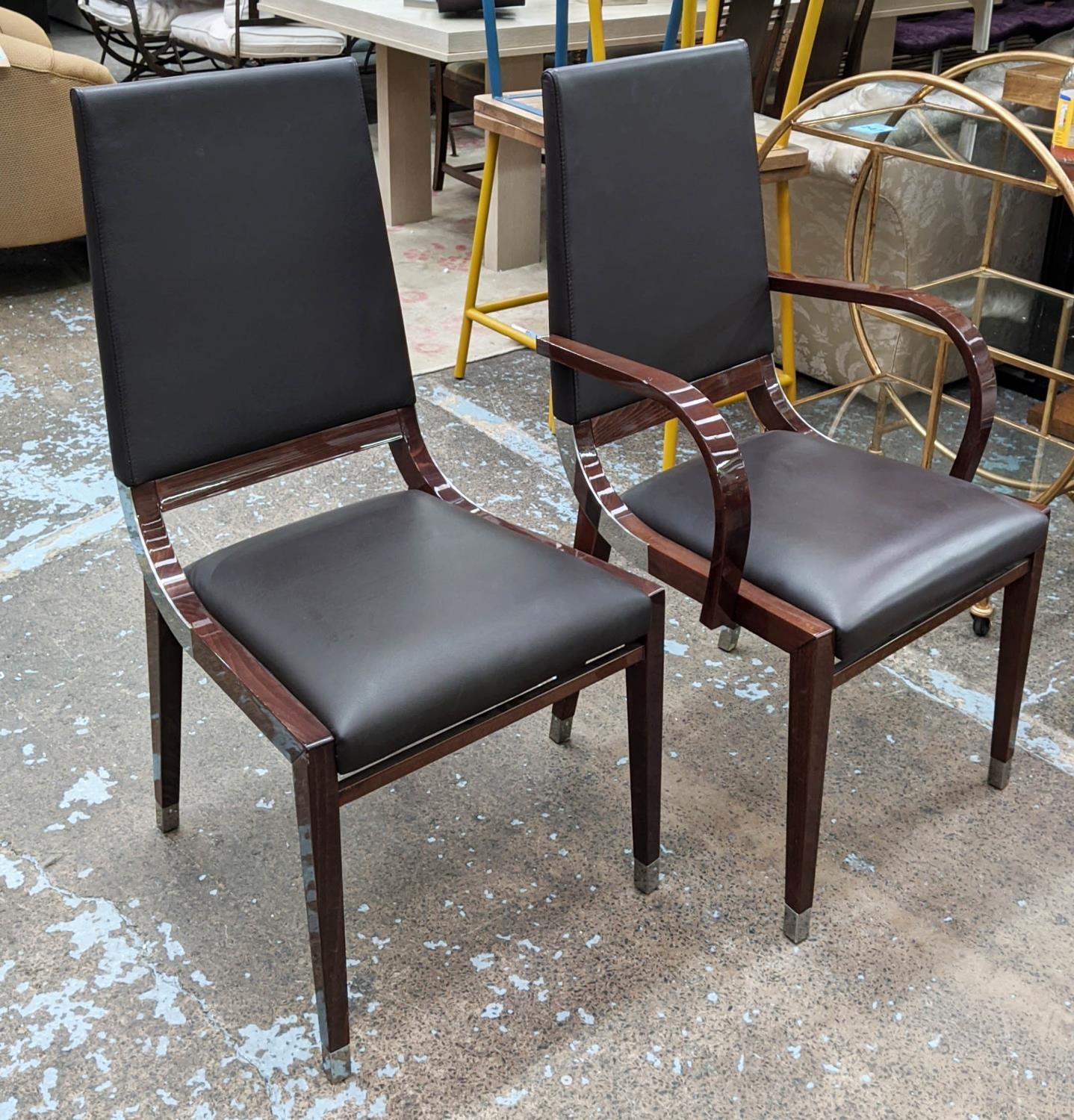 KESTERPORT DINING CHAIRS, a set of eight, 104cm H, including two carvers. (8)