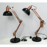 DESK LAMPS, a pair, 86cm H, anglepoise style. (2)