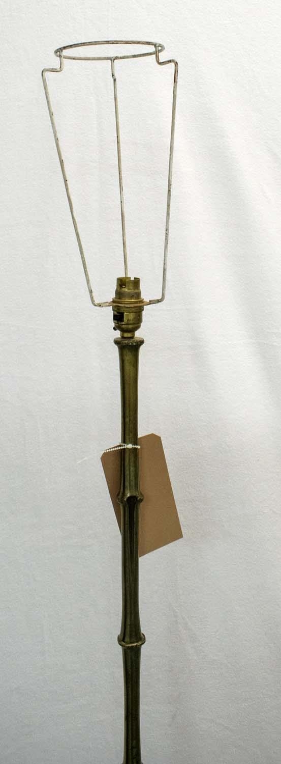 STANDING LAMP, faux bamboo brass, column 140cm H. - Image 2 of 4