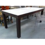 EXTENDABLE DINING TABLE, 165cm x 90cm x 73cm unextended, contemporary, frosted glass top with