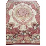 FINE AUBUSSON SAVONNERIE DESIGN CARPET, 420cm x 312cm.