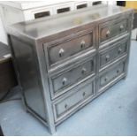 ORCHID CHEST OF DRAWERS, silver lacquered finish, 106cm x 38cm x 76cm.