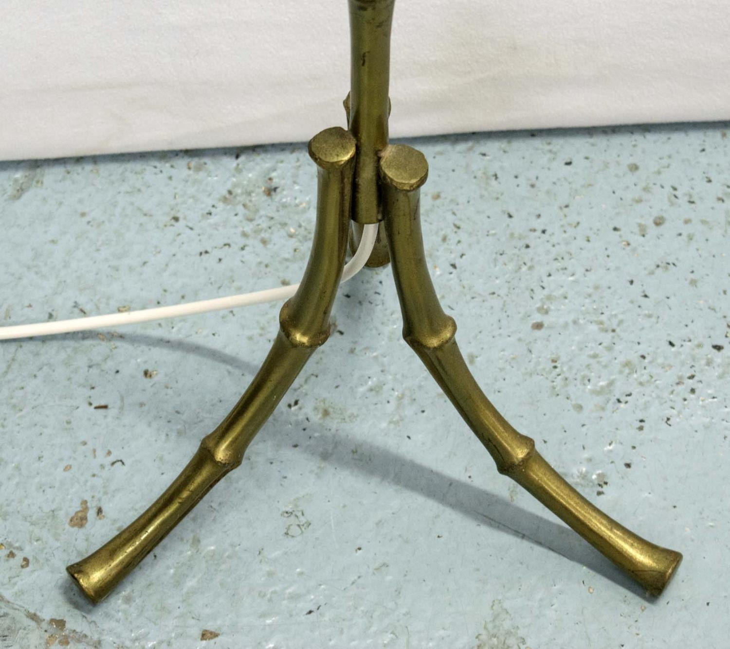 STANDING LAMP, faux bamboo brass, column 140cm H. - Image 3 of 4