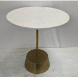MARTINI TABLE, 46cm diam x 49cm H, marble top, gilt metal base.