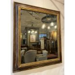 WALL MIRROR, 19th century design, painted and gilt pine frame with a rectangular plate, 96cm x 83cm.
