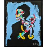 SMOKING SKELETON, giclée on canvas, signed and numbered 5/40, 61cm x 81cm, framed.