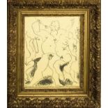 PABLO PICASSO 'Bacchanale', 1956, original lithograph, edition of 3000, ref: Mourlot, 32cm x 25cm,