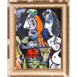 PABLO PICASSO 'Matador et Femme', quadrichrome, 63cm x 48cm, framed and glazed.