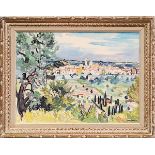 YVES BRAYER 'Saint Paul de Vence', signed and dated in the plate, 29cm x 39cm, framed and glazed. (