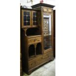 WARDROBE, 213cm H x 124cm x 51cm Arts and Crafts ash, circa 1905, with mirrored door, enclosing