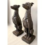 HOUNDS, a pair, 73cm x 25cm x 26cm, contemporary sculptural studies (2)