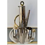 COFFE SET, Art Deco style design, including a coffee pot 36cm H, milk jug 11cm H , sugar pot 16cm