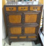 KOREAN CABINET. 69cm W x 102cm x 34cm, 19th century elm, with three drawers and four doors.