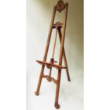 EASEL, French style carved hardwood, with adjustable ledge. 203cm H x 70cm W