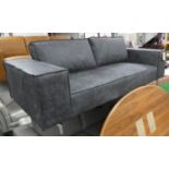 SOFA, 225cm, contemporary design, grey leather with trim detail.