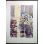 JANE CORSELLIS 'Winter Flowers', lithograph, signed, numbered and titled in pencil, framed, 91cm x