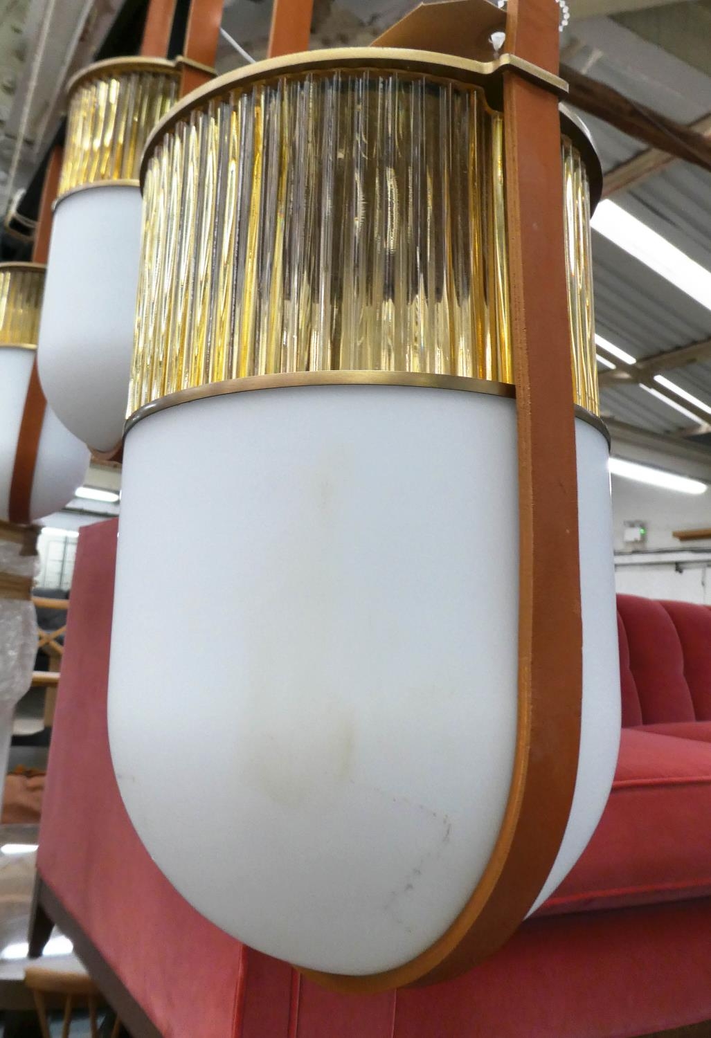 POLTRONA FRAU XI COMPOSITION L PENDANT LAMP BY NERI & HU, 70cm drop at largest. - Image 2 of 6
