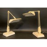 DIAMOND GRADING TABLE LAMPS, a pair, 66cm H. (2)