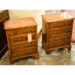 BEDSIDE CHESTS, 64cm H x 49cm x 42cm, a pair, Georgian style yewwood with four drawers each. (2)