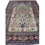 FINE ANTIQUE KERMAN LAVER CARPET, 345cm x 247cm