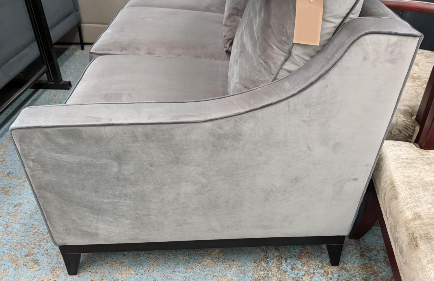 BESPOKE SOFA LONDON SOFA, 200cm x 95cm x 90cm, grey velvet upholstered. - Image 2 of 4