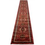 FINE PERSIAN KARAJA RUNNER, 375cm x 70cm