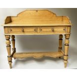 SIDE TABLE, 19th century, Aesthetic original, oak grained and ebonised lined, with gallery, two