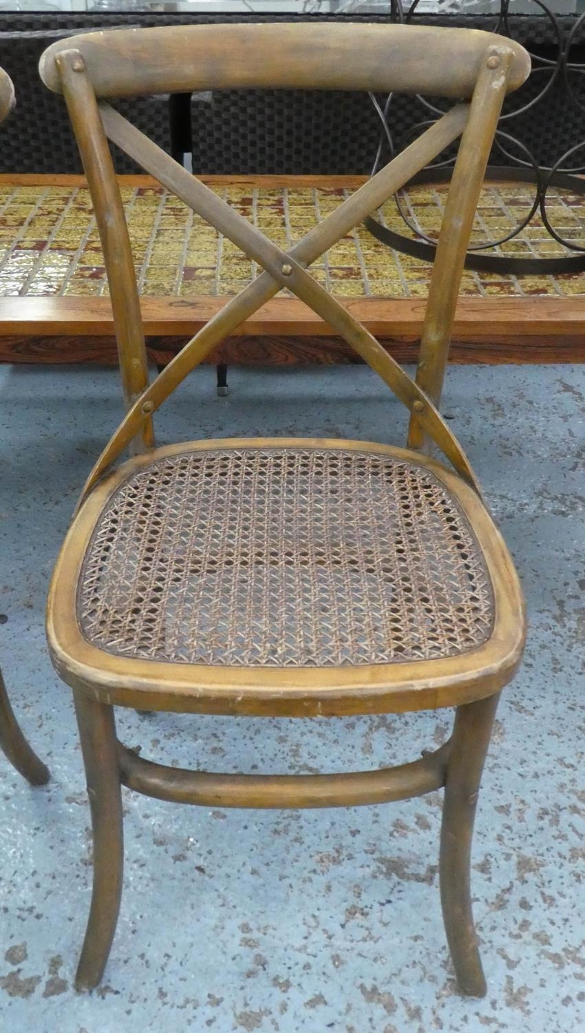 DINING CHAIRS, a set of six, 1920s French café style, 89cm H. (6) - Image 2 of 4