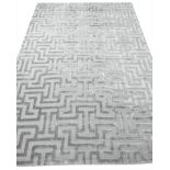 CONTEMPORARY ART DECO DESIGN SILK CARPET. 400cm x 300cm, geometric field.