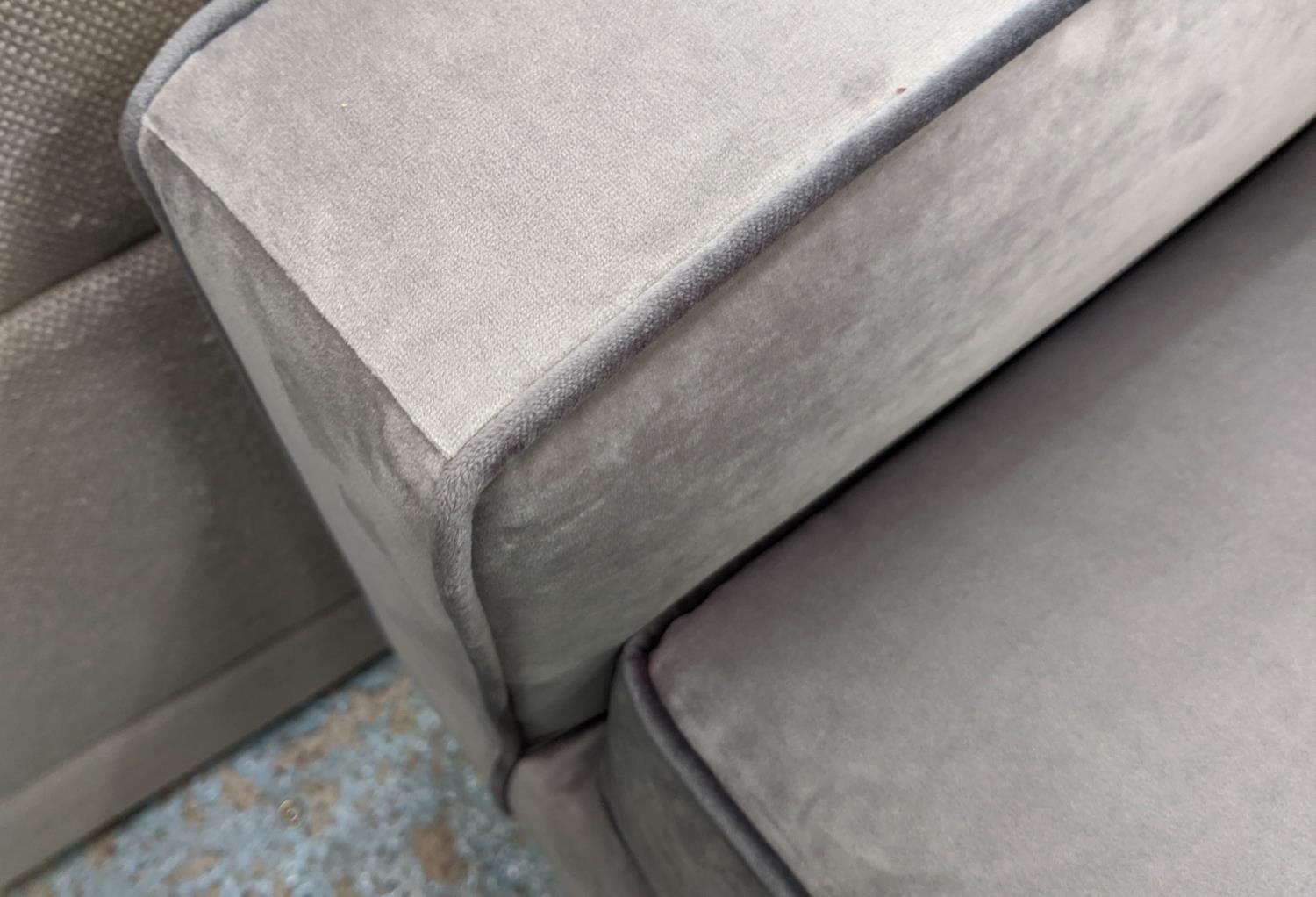 BESPOKE SOFA LONDON SOFA, 200cm x 95cm x 90cm, grey velvet upholstered. - Image 3 of 4