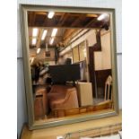 WALL MIRROR, 110cm x 135cm, gilt framed with silvered agents, tinted plate.