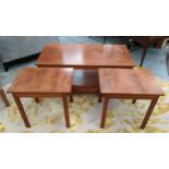 LOW TABLE SET, 99cm x 49cm x 46cm, vintage mid 20th century included low table and two sides. (3)