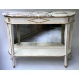 CONSOLE TABLE, French Directoire style grey painted and parcel gilt with breche violette marble