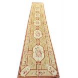 AUBUSSON NEEDLEPOINT RUNNER, 410cm x 70cm