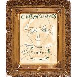 PABLO PICASSO 'Couverture Ceramiques', signed in the plate, 40cm x 30cm, in a French frame. (Subject