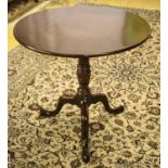 TRIPOD TABLE, 73cm H x 78cm D, George III mahogany, circa 1760, with circular tilt top.