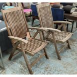 INDIAN OCEAN GARDEN CHAIRS, a pair, 107cm H. (2)