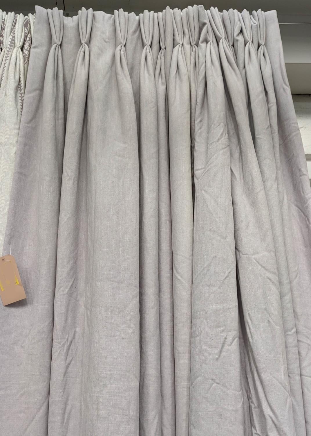 CURTAINS, a pair, lined and interlined plain woven fabric, 80cm x 230cm drop. (2)
