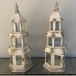 PAGODA LANTERNS, a pair, 66cm H. (2)