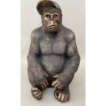 THE GORILLA WITH HIS BASEBALL CAP, 60cm x 40cm x 45cm, contemporary design.