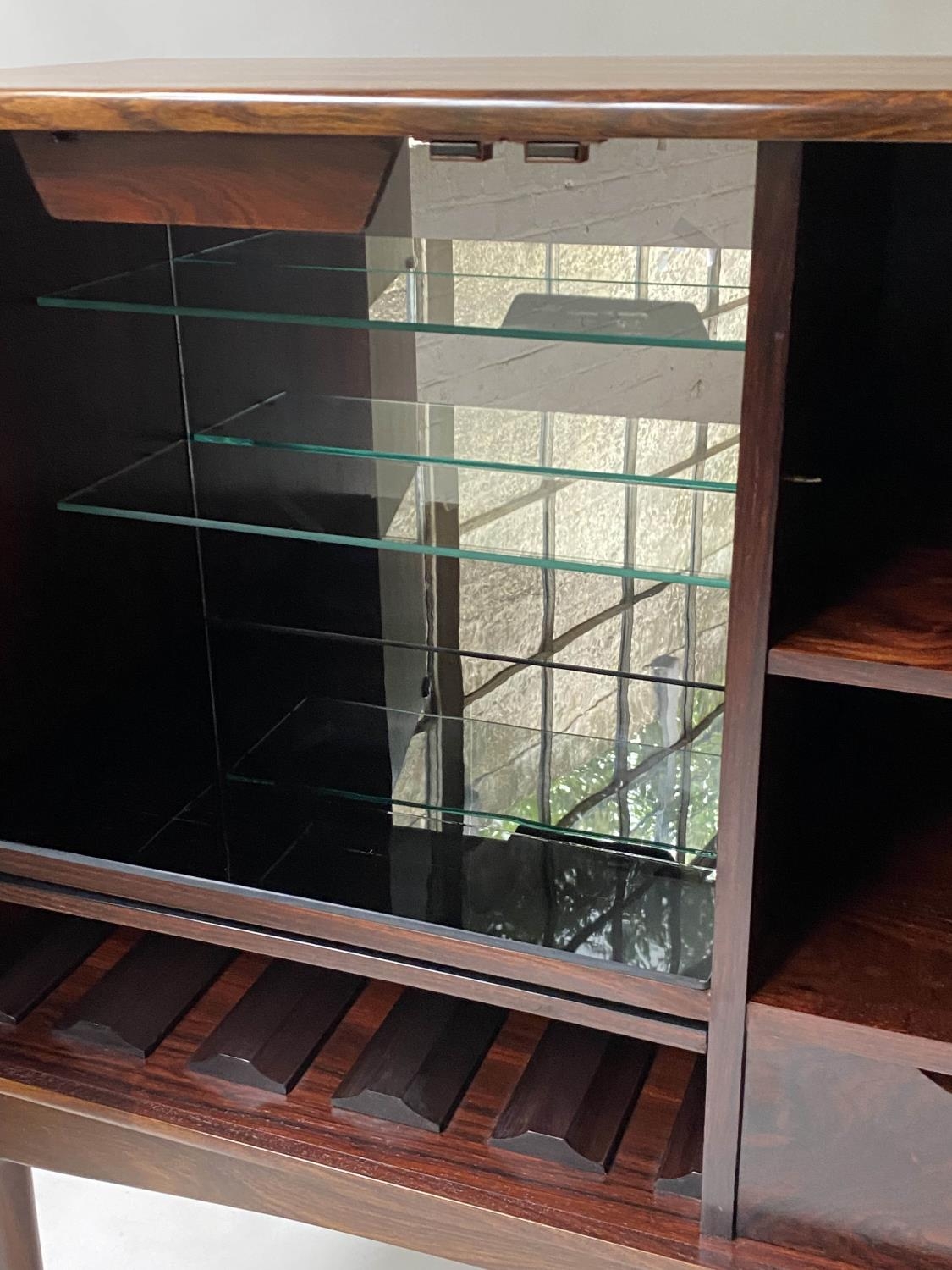 COCKTAIL CABINET, 1970's hardwood, with two panelled doors enclosing fitted lit interior, 90cm W x - Image 2 of 7