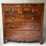 SCOTTISH HALL CHEST, early 19th century, Scottish Regency, flame mahogany, of adapted shallow