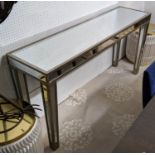 CONSOLE TABLE, 154cm x 110cm x 78cm, antiqued mirrored design.