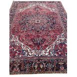 FINE ANTIQUE HERIZ CARPET, 378cm x 283cm.