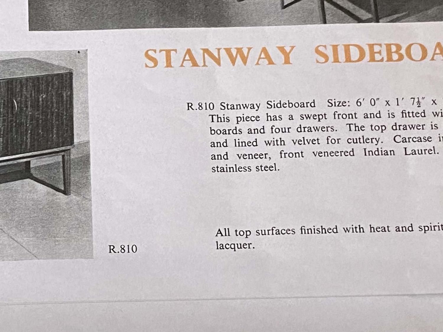 GORDON RUSSELL STANWAY SIDEBOARD, 1960 teak and Indian Laurel, concave with four drawers flanked - Image 4 of 9